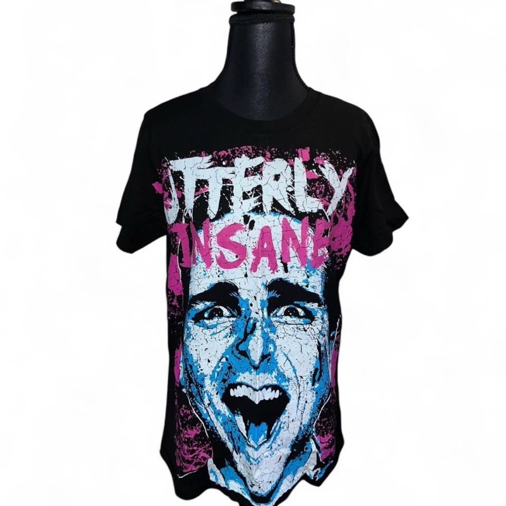 Spencer's Black Tee with Pink and Blue Graphic